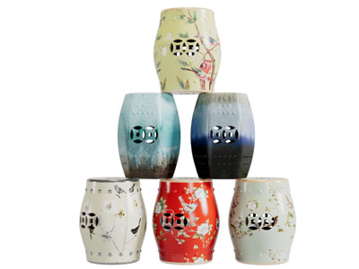 中式镂空鼓形坐凳