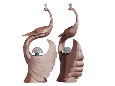 现代孔雀造型的落地灯