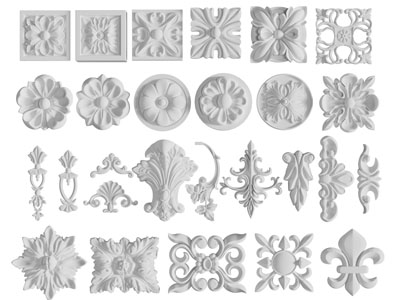 欧式方形圆形灯盘雕花构件