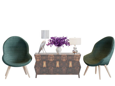 现代玄关柜休闲椅子