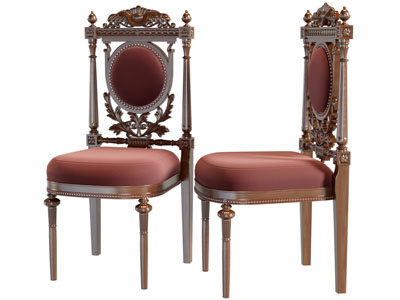 欧式古典雕花靠背休闲椅子餐椅