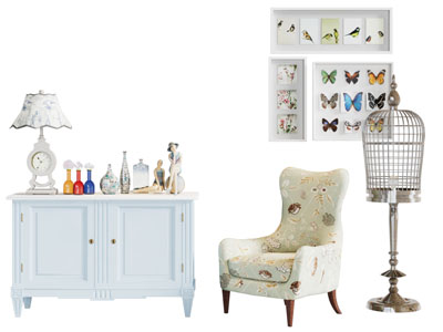 美式边柜休闲单人沙发3d模型 美式边柜休闲单人沙发