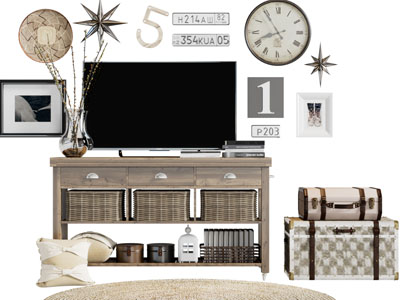 美式实木电视柜