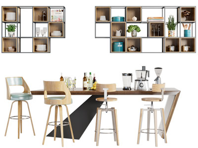 北欧实木吧台吧椅