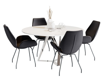 现代圆形餐桌椅组合