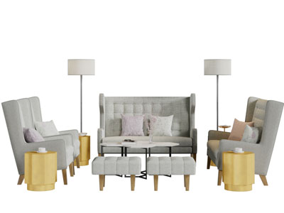 美式双人单人沙发茶几组合