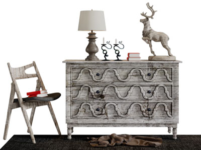 美式实木玄关柜边柜休闲椅子