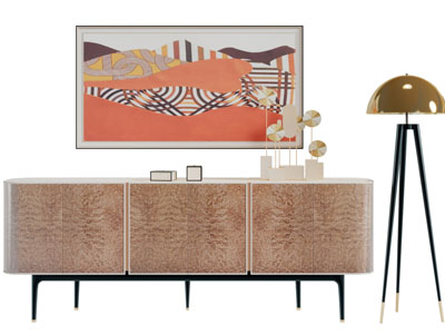 现代电视柜落地灯