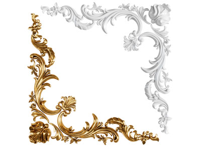 欧式金色白色雕花装饰构件