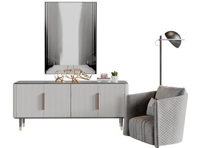 现代电视柜单人沙发3d模型 现代电视柜单人沙发