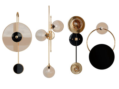 现代轻奢圆形金属壁灯