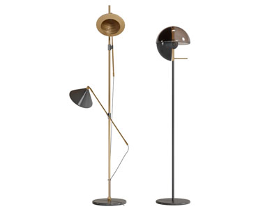 现代金属灯罩的双头落地灯