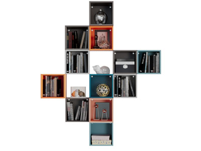 现代彩色方木框墙饰收纳格挂件