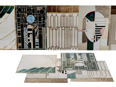 现代抽象图案的长方形地毯3d模型 现代抽象图案的长方形地毯