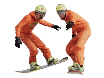 正在滑雪的男人