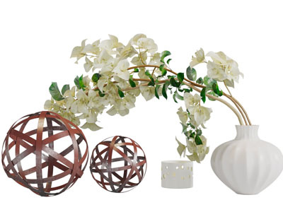 陶瓷花瓶花卉3d模型 陶瓷花瓶花卉