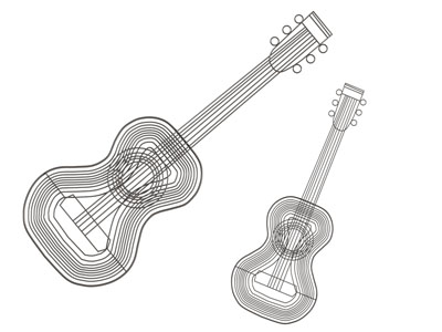 吉他造型的装饰灯挂件