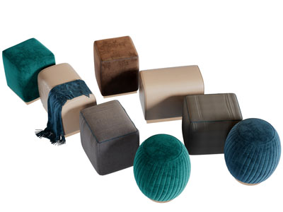 现代轻奢方形圆形沙发凳