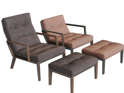 北欧实木边框的休闲椅子脚踏