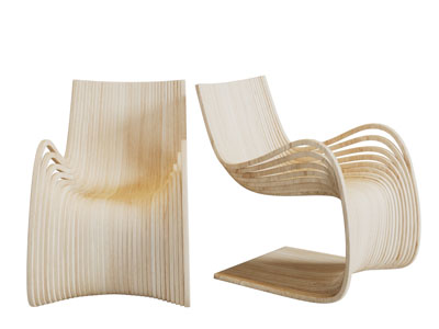 现代实木条编织休闲椅子