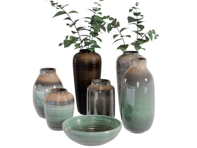 陶瓷器皿花瓶花卉3d模型 陶瓷器皿花瓶花卉