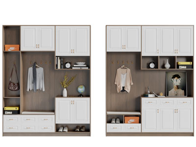 北欧套色玄关装饰鞋柜