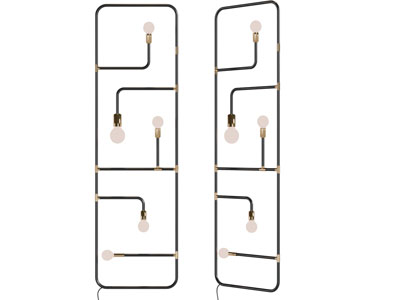 工业风金属架灯泡落地灯