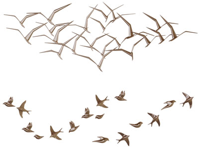 飞翔的海鸥小鸟墙饰挂件