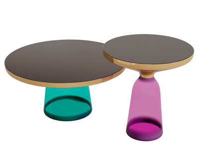 现代彩色玻璃支撑的圆形茶几3d模型 现代彩色玻璃支撑的圆形茶几