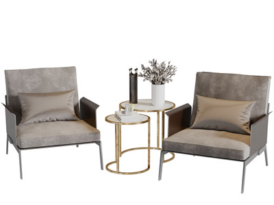 现代休闲椅子茶几