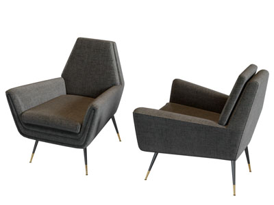 现代灰黑色休闲椅子