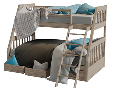 现代实木上下铺