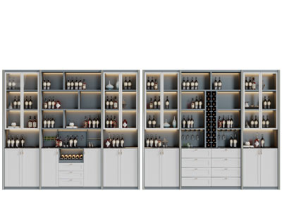 新中式撞色酒柜
