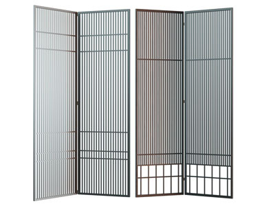 现代竖条纹镂空屏风