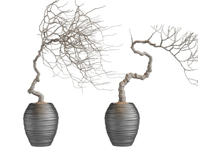 中式陶瓷花盆枯树盆景盆栽3d模型 中式陶瓷花盆枯树盆景盆栽