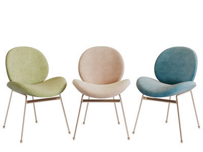 现代轻奢糖果色休闲椅子餐椅