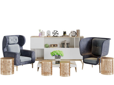 现代玄关柜边柜单人沙发3d模型 现代玄关柜边柜单人沙发