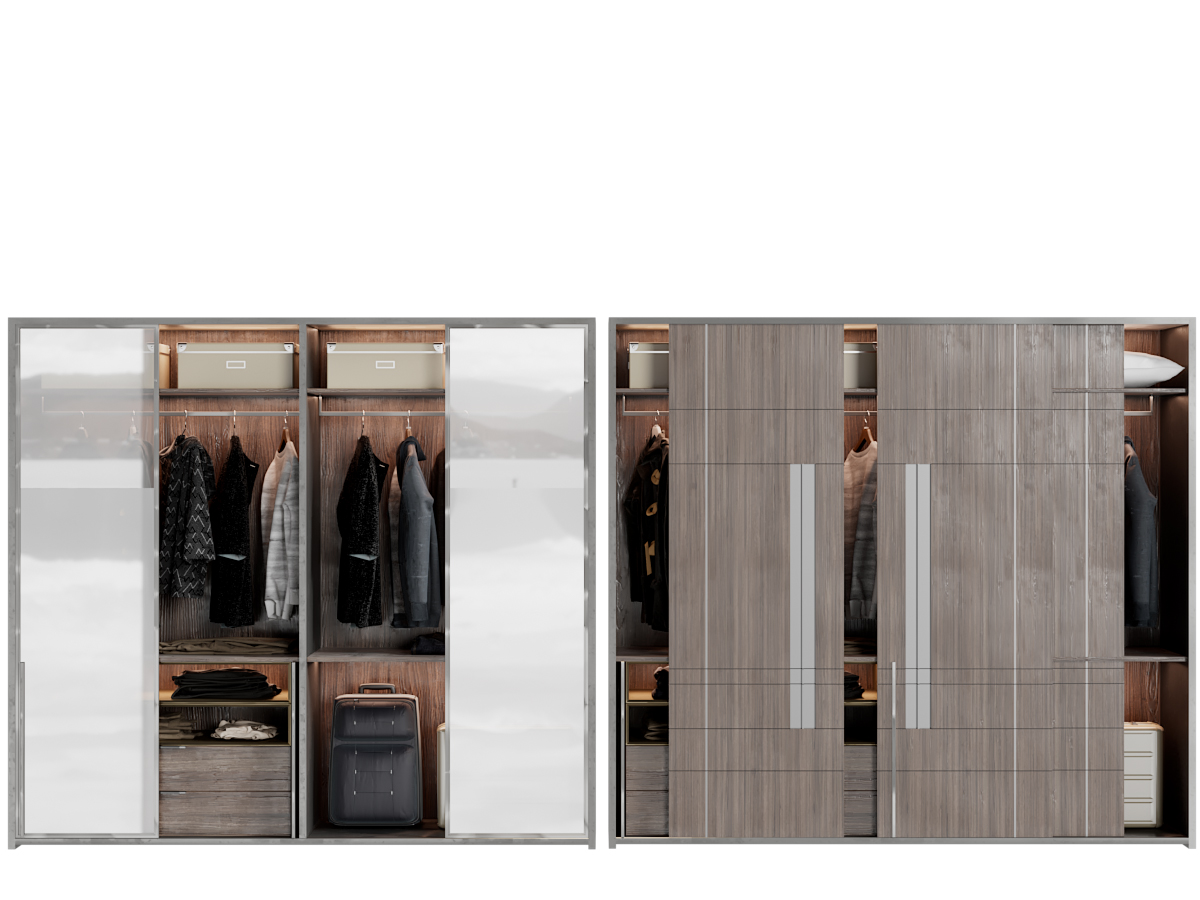 现代推拉柜门衣柜3d模型 现代推拉柜门衣柜