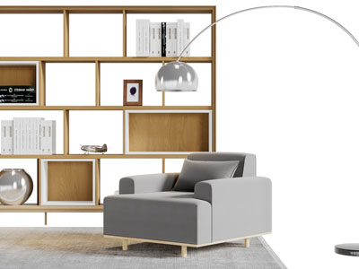 新中式单人沙发3d模型 新中式单人沙发