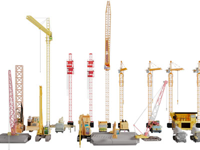 现代起重机建筑塔吊工程车