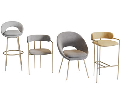 现代轻奢吧椅休闲椅子