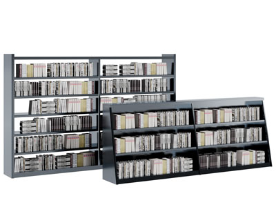 现代黑色实木开放式书柜