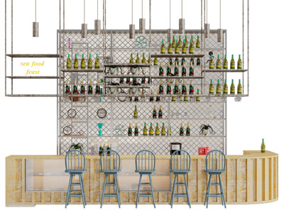 工业风酒吧台吧椅