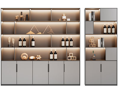 现代装饰灯带的酒柜