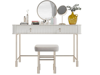 现代轻奢化妆梳妆台坐凳