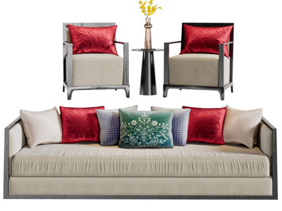 新中式多人单人沙发