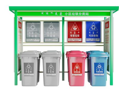 现代小区垃圾分类站公共设施3d模型 现代小区垃圾分类站公共设施