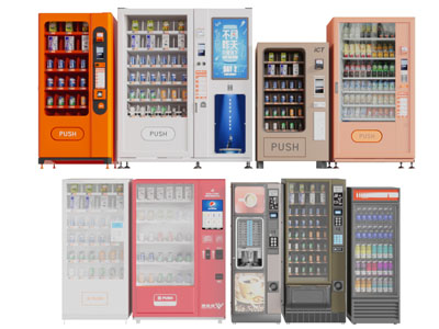 现代自动饮料售卖机保鲜冷藏柜3d模型 现代自动饮料售卖机保鲜冷藏柜