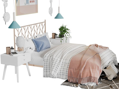 现代轻奢铁艺雕花单人床