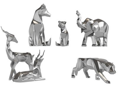 现代几何金属抽象动物雕塑雕刻